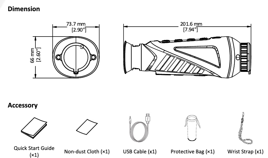 HIKMICRO OWL OH35 Monocolo THERMAL Dig.Zoom 2.3/18.4x 16G Wifi 1024×780 Oled Lens 35mm (A)